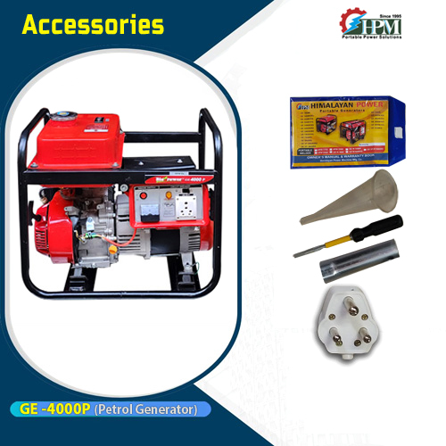 4 KVA Portable Petrol Generator, Model GE-4000P, Recoil Start